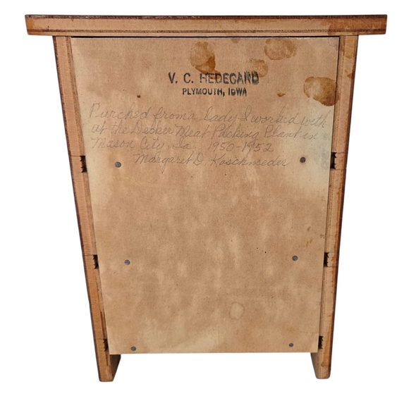 Wooden Chest Of Drawers For Baby Doll Clothes 9" Handmade Doll Dresser 1950s - Picture 6 of 14